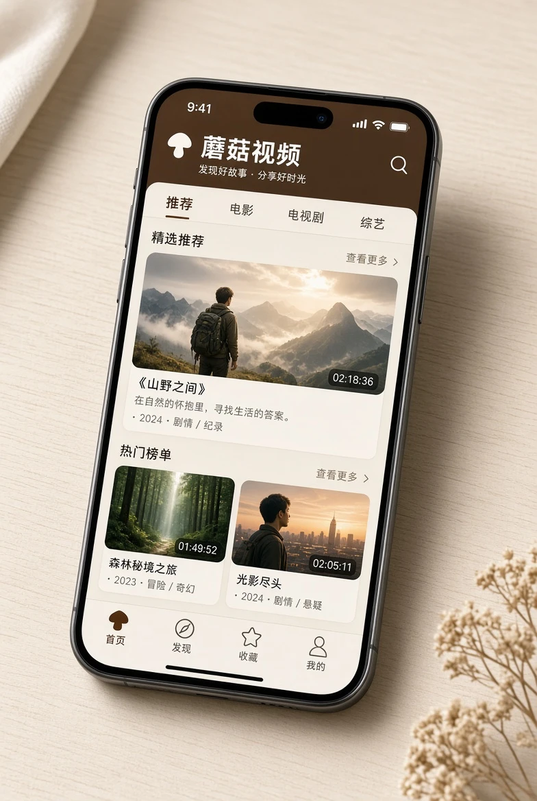 蘑菇视频移动阅读主题画面